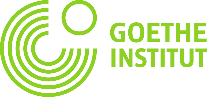 logotyp Goethe Institut zielony napis i znak graifczny z formie kręgów